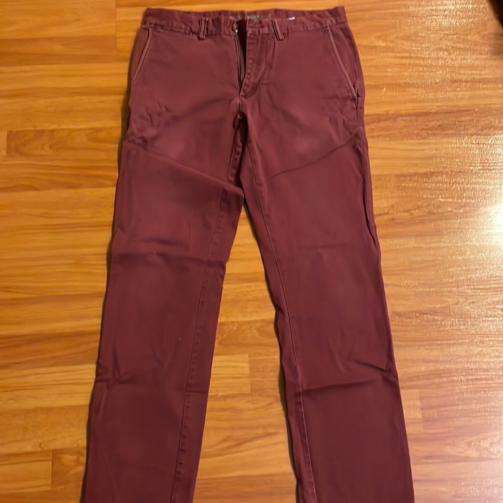 Burgundy khaki pants, 32 x 30